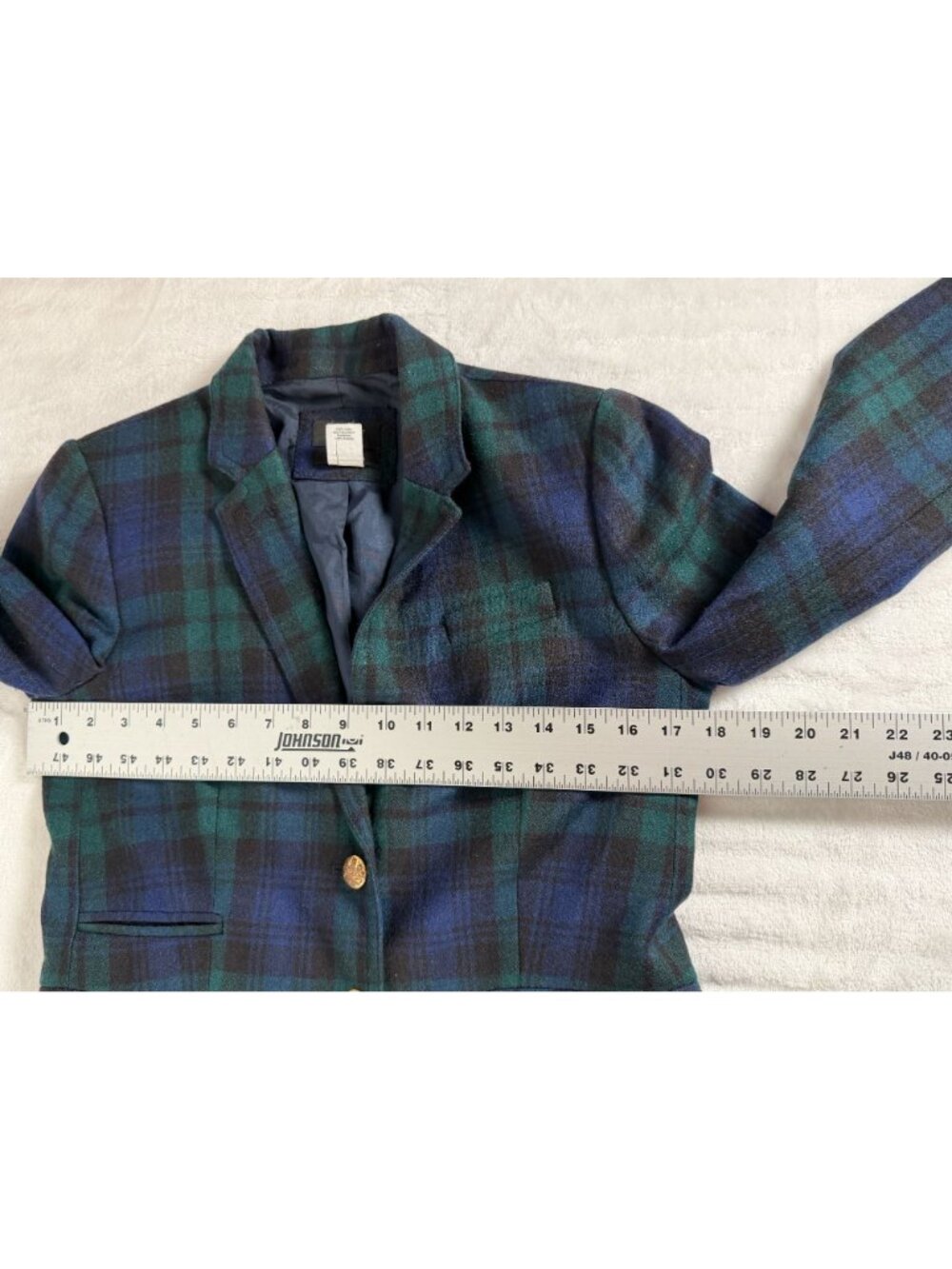 J.Crew Schoolboy Blazer Black Watch Plaid Wool Gold Button Preppy Wool Size 4 - Picture 9 of 13